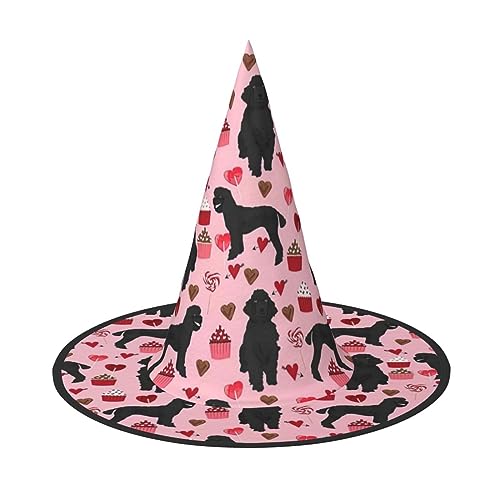 Rosa Pudel Hunde Einzigartiger Halloween Hut - Oxford Tuch Material, Perfekt für Partys und Kostümveranstaltungen von CarXs