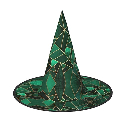 Schwarz-goldener geometrischer einzigartiger Halloween-Hut - Oxford-Tuchmaterial, perfekt für Partys und Kostümveranstaltungen von CarXs