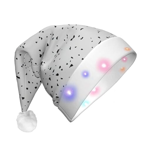 Schwarz-weiße LED-Weihnachtsmütze für Erwachsene – lebendige Farben und langlebige LED-Lichter für Weihnachtsmütze von CarXs