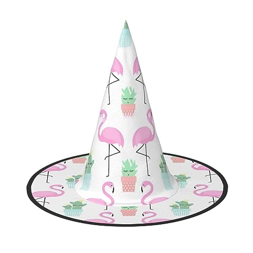 Tropischer Flamingo süßer Kaktus einzigartiger Halloween-Hut - Oxford-Tuchmaterial, perfekt für Partys und Kostümveranstaltungen von CarXs