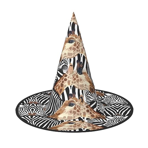 Zebra und Giraffe einzigartiger Halloween-Hut - Oxford-Tuchmaterial, perfekt für Partys und Kostümveranstaltungen von CarXs