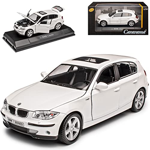 Cararama B*M*W 1er E87 5 Türer Weiss 2004-2011 1/24 Modell Auto von Cararama