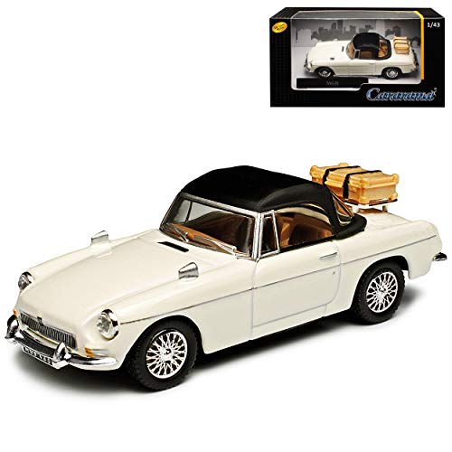 Cararama MG B MGB Cabrio Weiss Geschlossen mit Soft Top 1962-1980 1/43 Modell Auto von Cararama