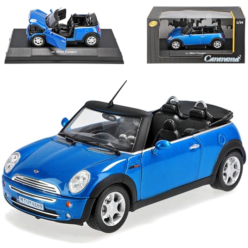 Cararama Mini Cooper Cabrio Blau R52 2004-2008 1/24 Modell Auto von Cararama