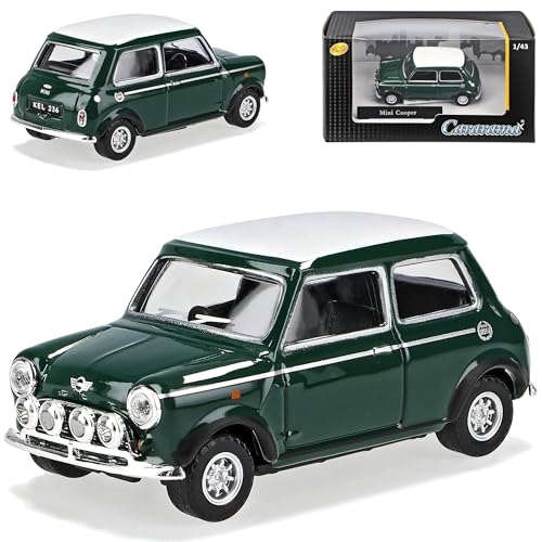 Cararama Mini Cooper altes Ur Modell Grün mit weißem Dach 1959-2000 1/43 Modell Auto von Cararama