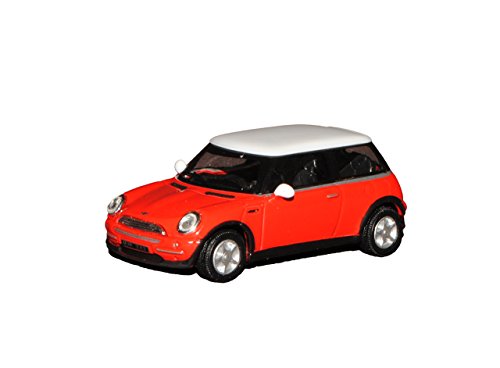 Cararama Mini Coper Rot mit Weissem Dach R50 2001-2006 1/72 Modell Auto von Cararama