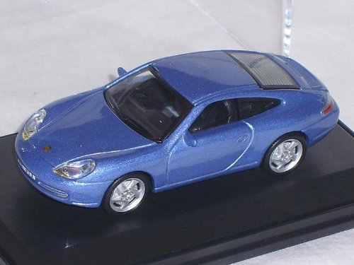 Cararama Porsche 911 996 Coupe Blau Mit Sockel Und Vitrine 1/43 Modellauto Modell Auto von CARARAMA