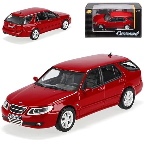 Cararama Saab 9-5 Kombi Rot Metallic 1. Generation 1997-2010 1/43 Modell Auto von Cararama