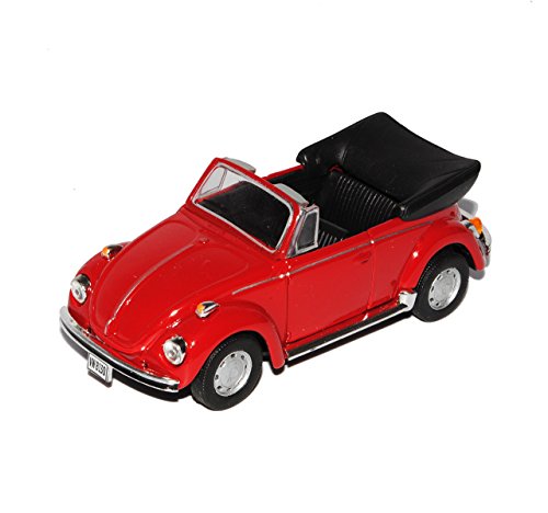 Cararama Volkwagen Käfer Cabrio Offen Rot 1/43 Modell Auto mit individiuellem Wunschkennzeichen von binoa