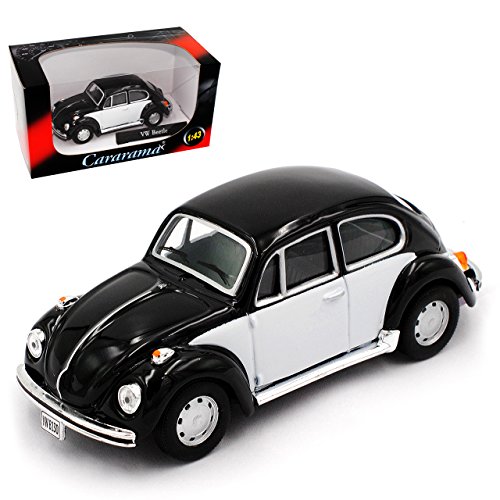 Cararama Volkwagen Käfer Coupe Schwarz mit Beige 1/43 Modell Auto von Cararama