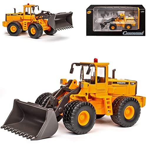 Cararama Volvo L150C Buldozer Radlader Baufahrzeug H0 1/87 Modell Auto mit individiuellem Wunschkennzeichen von Cararama