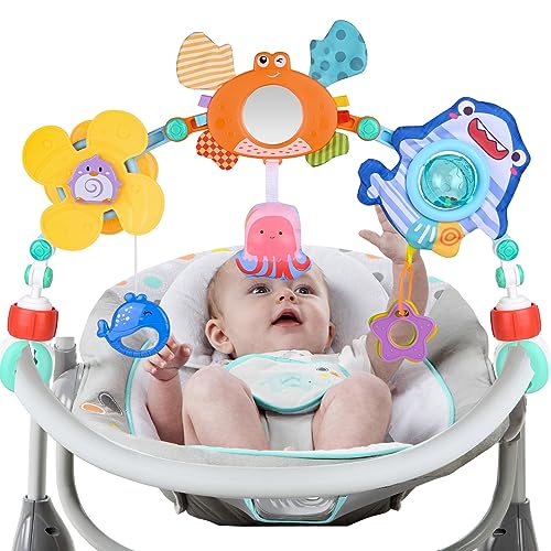 Carastek Kinderwagen Spielzeug für Spielbogen Baby Motorikspielzeug, Babies Spielebogen für Babybett Spielzeug und Babyschale Spielzeug, Babyspielzeug 0-12 Monate, Baby Geschenk Junge Mädchen (A) von Carastek