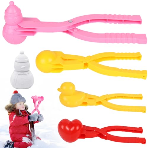 Carastek Schneeballzange, Schneeball Maker Spielzeug, Schneeball Former Winter Schneeball Maker Schneeball Clip für Kinder im Freien Spielen Schnee/Sand, 2 Große und 2 Kleine von Carastek