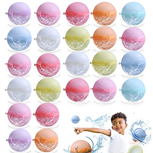 Wiederverwendbare Wasserballons, 24 Stück Wasserbomben Schnell Befüllbar Silikon Wasserballons Splash Bälle für Kinder Erwachsene Outdoor-Aktivitäten Wasserspiele Wiederverwendbare Wasserballons, 24 Stück Wasserbomben Schnell Befüllbar Silikon Wasserballons Splash Bälle für Kinder Erwachsene Outdoor-Aktivitäten Wasserspiele von Carastek