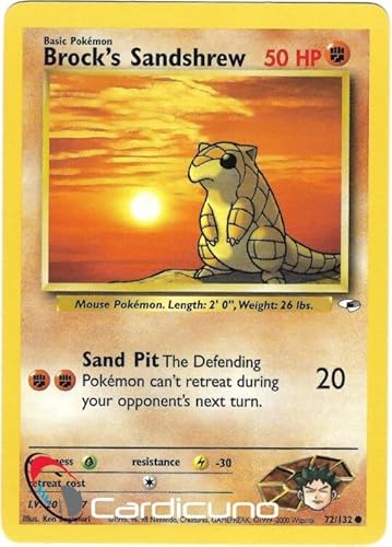 Brock's Sandshrew 72/132 Gym Heroes Pokémon Trading Card English von Cardicuno