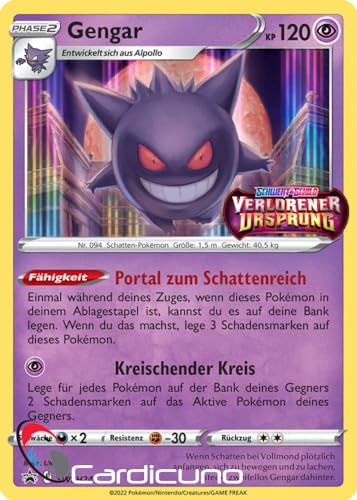 Cardicuno CC Gengar SWSH241 Release Promo Verlorener Ursprung Sammelkarte Deutsch von Cardicuno