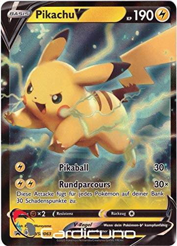 Cardicuno CC Pikachu V SWSH063 Schwert & Schild Promo Sammelkarte Deutsch von Cardicuno