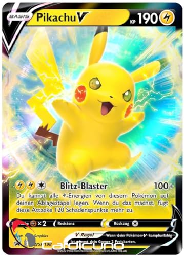 Cardicuno CC Pikachu V SWSH198 Schwert & Schild Promo Sammelkarte Deutsch von Cardicuno