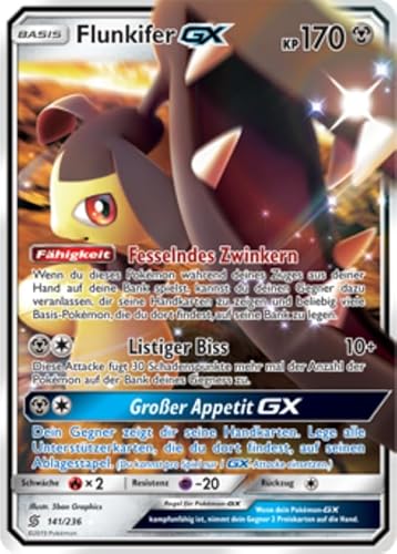 Cardicuno 141/236 Flunkifer GX | Mawile GX Bund der Gleichgesinnten Sammelkarte Deutsch von Cardicuno