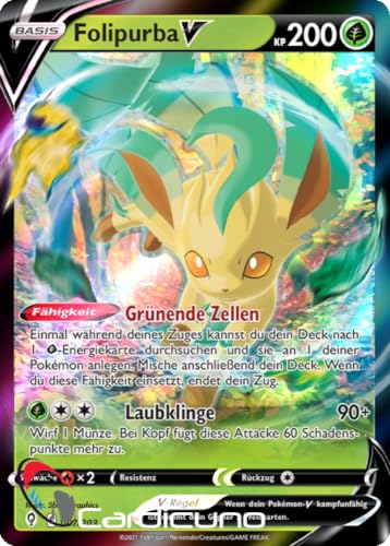 Cardicuno EVS Folipurba V 007/203 Drachenwandel Pokémon | Leafeon Sammelkarte Deutsch von Cardicuno