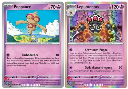 Cardicuno Lepumentas & Baltoy Set 094/095/197 Rare Holo Obsidianflammen Deutsch von Cardicuno