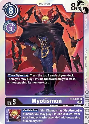 Cardicuno Myotismon BT8-080 EN New Awakening Digimon Sammelkarte von Cardicuno