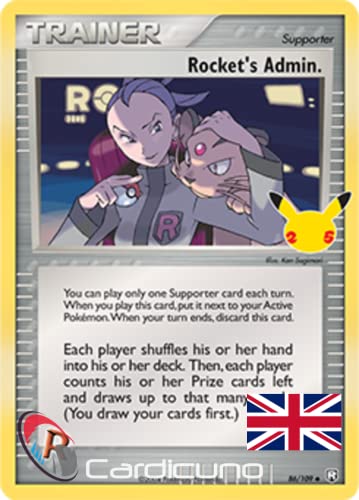 Cardicuno Rocket's Admin 86/109 Holo Celebrations Pokémon Sammelkarte Englisch von Cardicuno