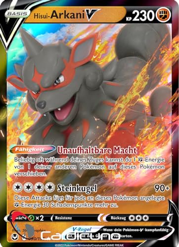 Cardicuno SIT Hisui-Arkani V 090/195 Silberne Sturmwinde Sammelkarte | Hisuian Arcanine V Deutsch von Cardicuno