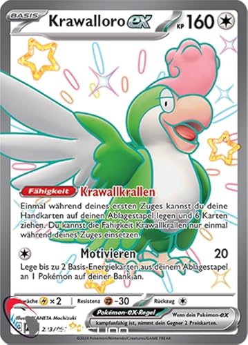 Cardicuno SV045 Krawalloro 223/091 Shiny Full Art Paldeas Schicksale | Squawkabilly ex Deutsch von Cardicuno