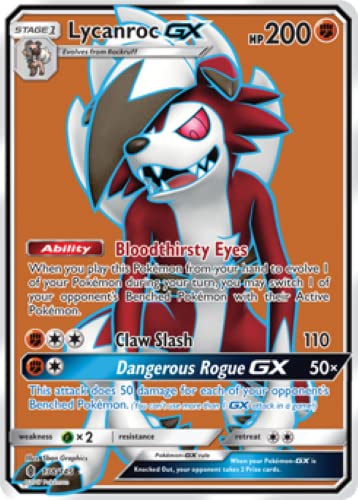 Lycanroc GX 138/145 Full Art Pokémon Trading Card English von Cardicuno