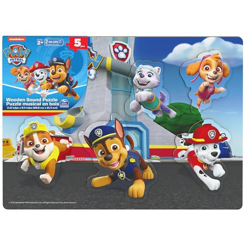 Spin Master 6059998 Kids' Jigsaw Puzzle-5pc Games Nickelodeon Paw Patrol Sound Kinder-Puzzle, 5-teilig, grau von Spin Master