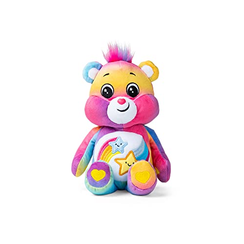 Basic Fun Glücksbärchen | Dare to Care Bear 22cm Bohnenplüsch | Süßes Plüschtier zum Sammeln, Kuscheltiere für Kinder, Stofftiere für Mädchen und Jungen von Basic Fun