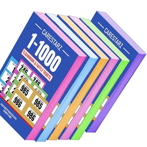 CareStarz Gewinnspielkarten 1-1000 - 6 x Bücher mit Garderobenkarten - Lucky Draw, Tombola Draw, Gewinnspiel und Wohltätigkeitsveranstaltungen CareStarz Gewinnspielkarten 1-1000 - 6 x Bücher mit Garderobenkarten - Lucky Draw, Tombola Draw, Gewinnspiel und Wohltätigkeitsveranstaltungen von CARESTARZ