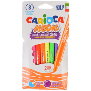 Carioca Neon Stifte sortierte Farben 1-4,7mm - 8 Stück von Carioca