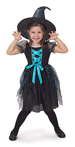 Caritan-480108 Halloween-Kleid, blau, mit Hut, Verkleidung, Mädchen, 480108, 5-7 Jahre von Caritan