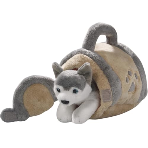 Carl Dick Husky in Hundehütte, Plüschtier, Kuscheltier ca. 16cm Plüschtier, Stofftier, Kuscheltier 3620 von Carl Dick