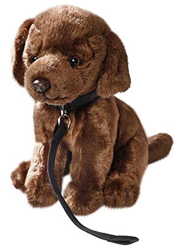 Carl Dick Labrador Dunkelbraun mit Leine sitzend, Hund, Plüschtier, Kuscheltier, ca. 25cm 3487 von Carl Dick