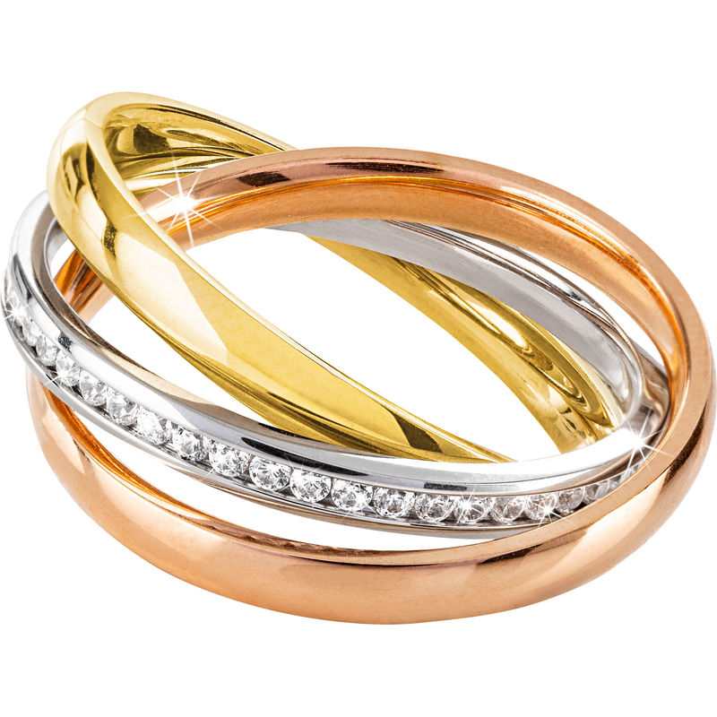 CM Ring "Tricolore" Edelstahl, (Größe: 18) von Carla Mutoni