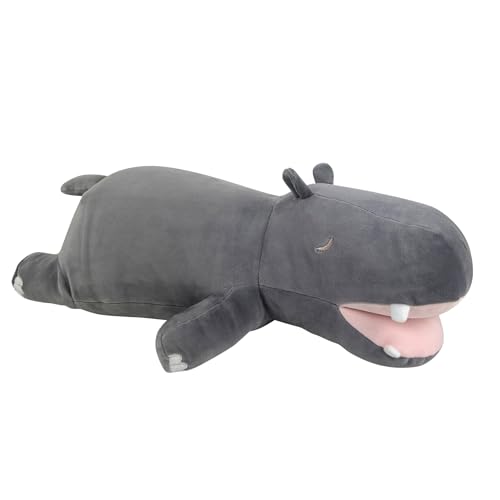 Nemu Nemu Animals 6292277 Plüschtier, Nilpferd Hippo, Kuscheltier, extra weich und kuschelig, Stofftier, Designed in Japan, Kuschelkissen, Größe L, 53 cm von Trousselier