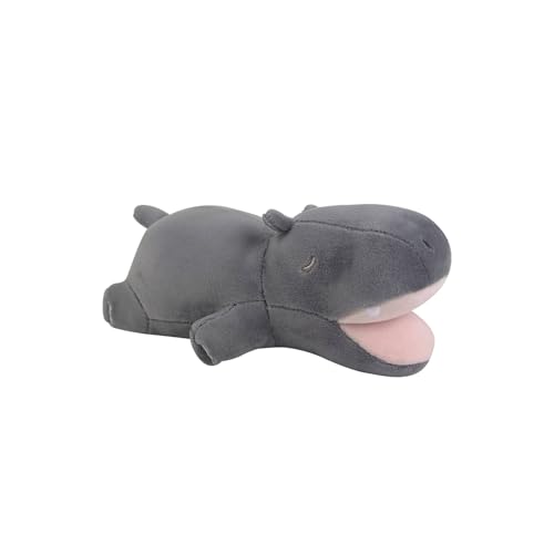 Nemu Nemu Animals 6292274 Plüschtier, Nilpferd Hippo, Kuscheltier, extra weich und kuschelig, Stofftier, Designed in Japan, Kuschelkissen, Größe S, 18 cm von Nemu Nemu Animals