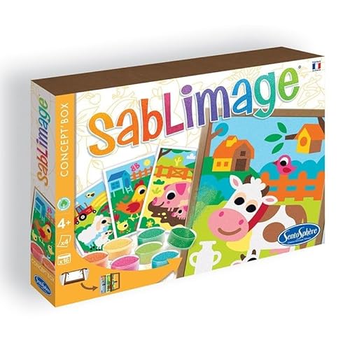 Sentosphère 3908821 Sablimage, Sandbilder-Mal-Set für Kinder, Motiv Tiere, DIY Bastelset, Kreativset, Sandmalset ab 4 Jahren von Sentosphere