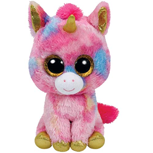 Carletto Ty TY36819 Fantasia Beanie Boos Einhorn 36819-Plüschtier-Fantasia-Einhorn mit Glitzeraugen, Rose, 41 cm von TY