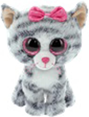 Carletto Ty 37075 Kiki, Katze mit Glitzeraugen, Beanie Boos, 24cm, Grau, Mehrfarbig, 24 cm von TY