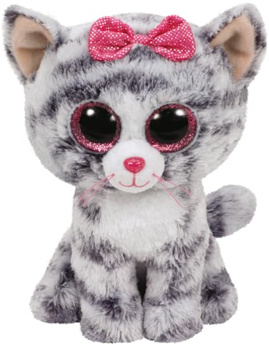 TY 37190 Kiki, Katze mit Glitzeraugen, Beanie Boos, 15cm, grau von TY