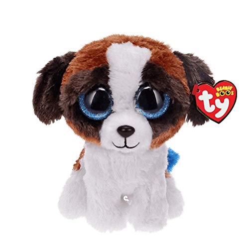 TY 36125 - Duke Hund mit Glitzeraugen, Glubschi's, Beanie Boo's, 15 cm, weiß/braun von TY