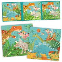 Magnet-Puzzle-Buch Dinosaurier, 2 Puzzles, 16,5cm x 16,5cm von Carletto