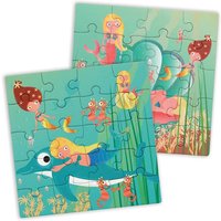 Magnet-Puzzle-Buch Meerjungfrau, 2 Puzzles, 16,5cm x 16,5cm von Carletto