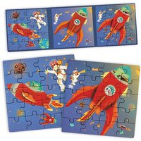 Magnet-Puzzle-Buch Weltall, 2 Puzzles, 16,5cm x 16,5cm von Carletto