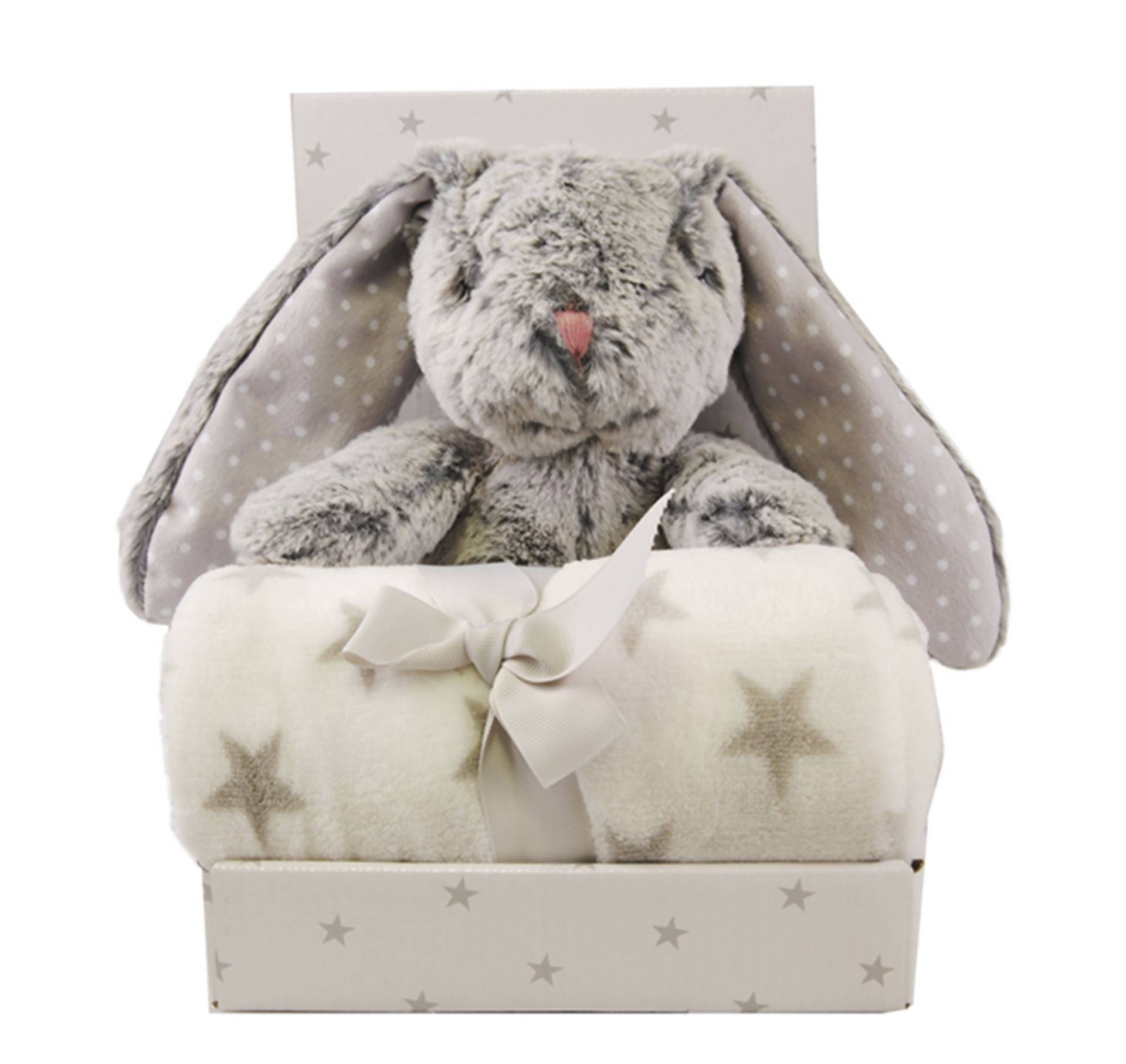 CarloBaby Fleecedecke und Kuscheltier Kaninchen, Grau von CarloBaby