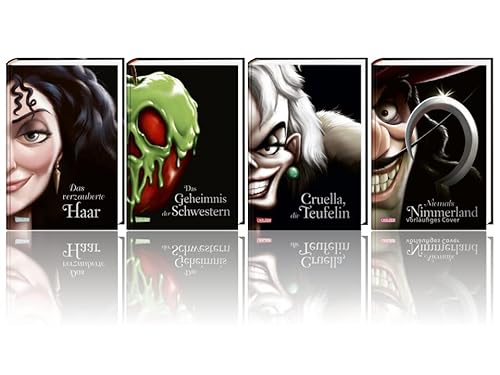 Disney Villains | Band 5-7 und 9 im Hardcover-Set | Das Geheimnis der Schwestern + Cruella, die Teufelin + Das Herz so kalt + Niemals Nimmerland von Carlsen Verlag